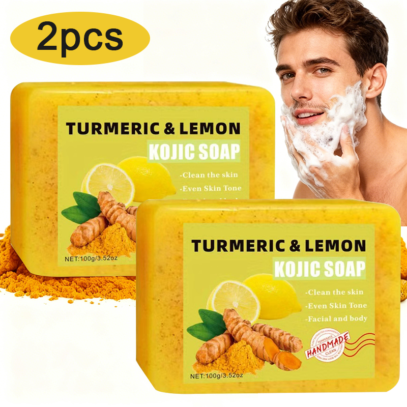 Turmeric - 2 stuks kurkuma citroenzuurzeep, zachte reiniging,
