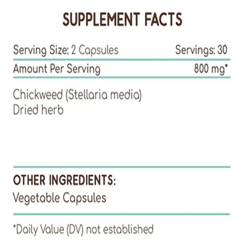 Chickweed 60 capsules, 800 mg, - Dried Herbs recensie en prijs